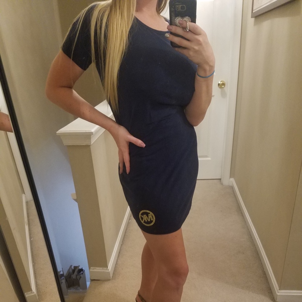 Michael Khors MIDI navy blue dress